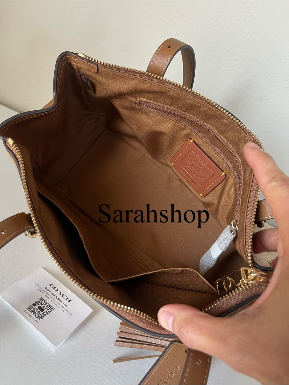 ✅Coach Asher Shoulder Bag In Haircalf With Cow Print - Picture 8 of 10